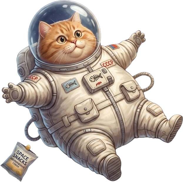 Floating space cat