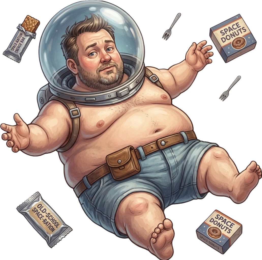 Floating space person